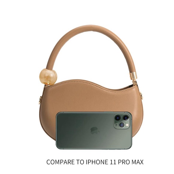 MELLIE BIANCO Tan Beige Faux Leather Marbled Pearl Crossbody Jennie Bag Handbag - Picture 12 of 15